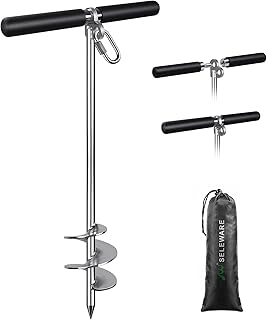 SELEWARE Sand Anchor for Boats, Screw in Boat Anchor for Shallow Water, Jet Ski Anchor, Stainless Steel Boat Beach Anchor for Securing Pontoon Boats, Jet Skis, Kayaks on Beaches and Sandbars