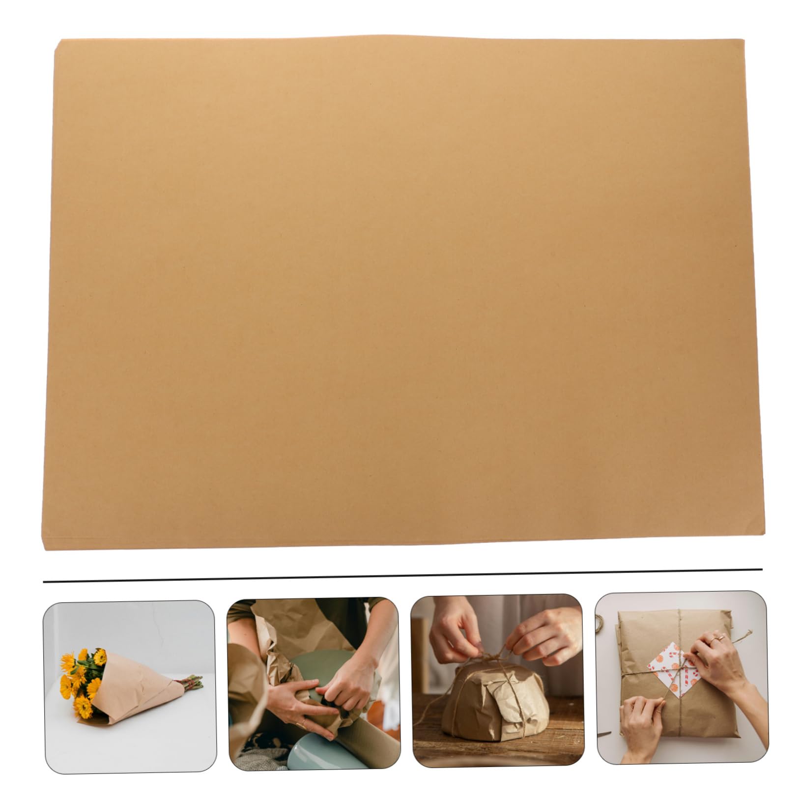 Großpackung Geschenkpapierbogen aus Papier, 100 Stück Gold