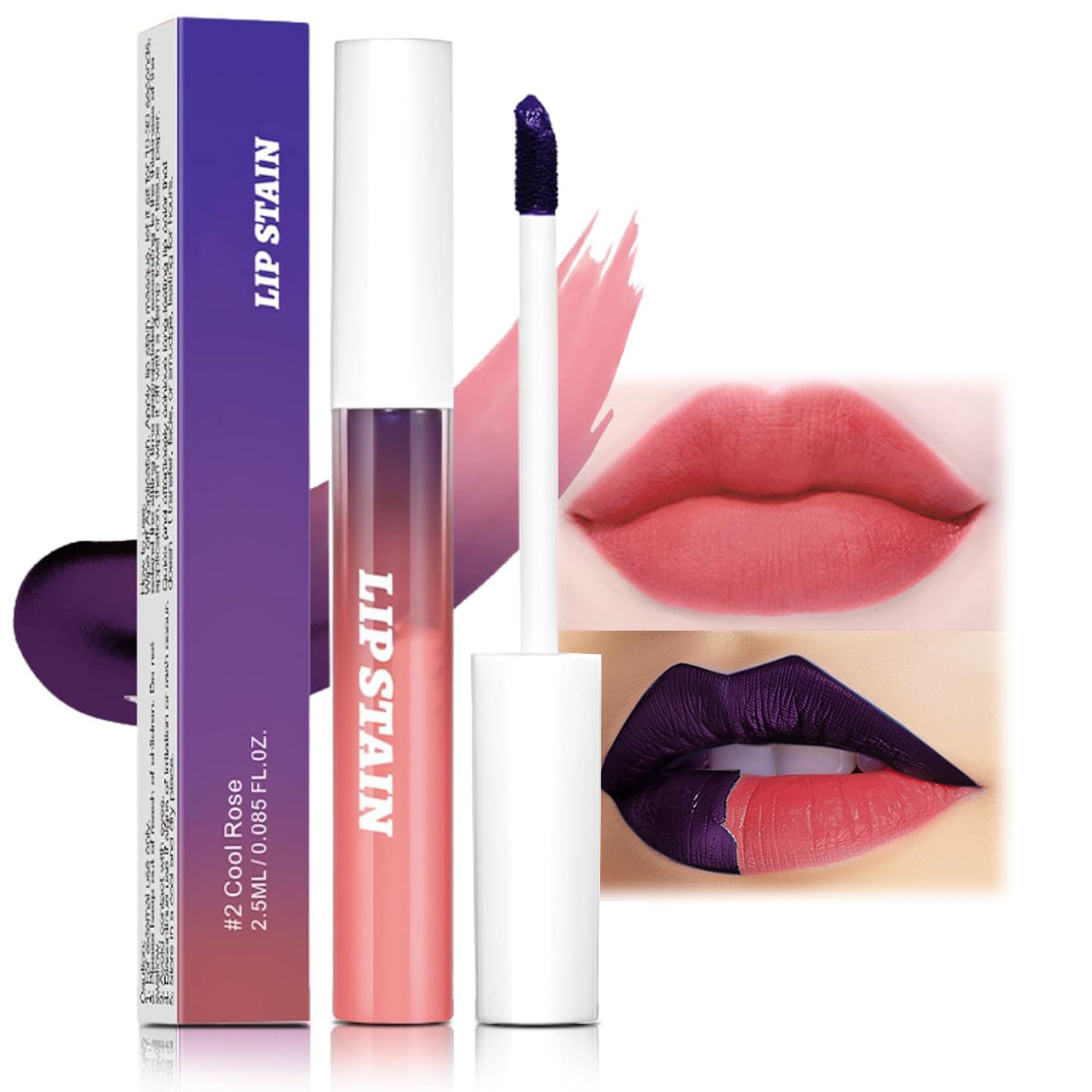 Long-Lasting Peel-Off Lip Stain & Tint for Women - Extreme Matte Finish Liquid Lipstick in Rose Red - Amazing Non-Sticky Makeup That Won't Smudge or Transfer