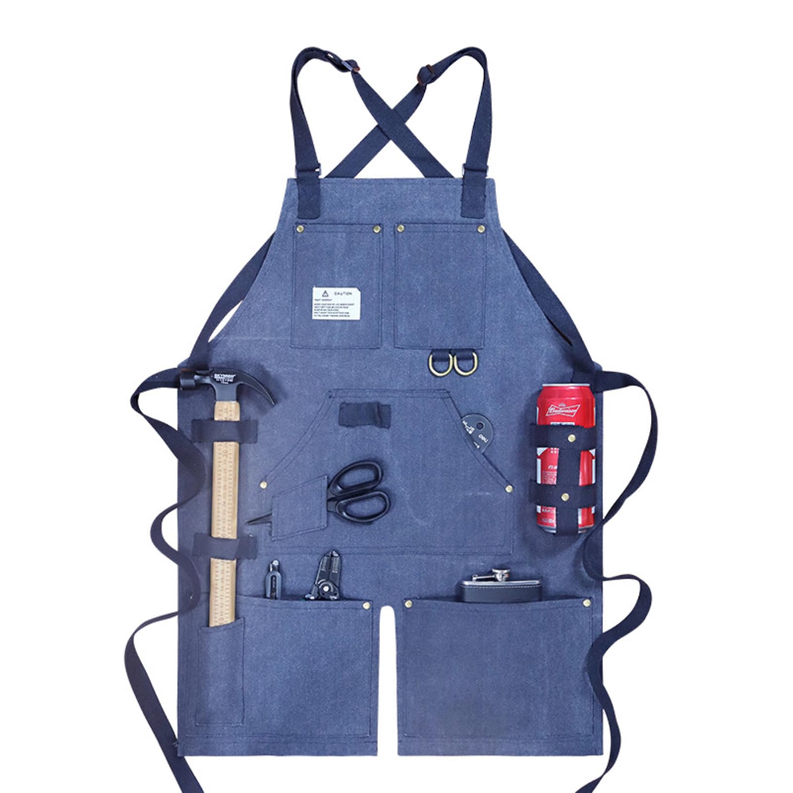 Workshop Bib Apron,Work Tool Apron, Fartuch stolarski z kieszeniami na narzędzia Fartuchy robocze Fartuch płócienny z rozciętymi nogawkami i regulowanym paskiem Fartuch warsztatowy (kolor: niebieski)