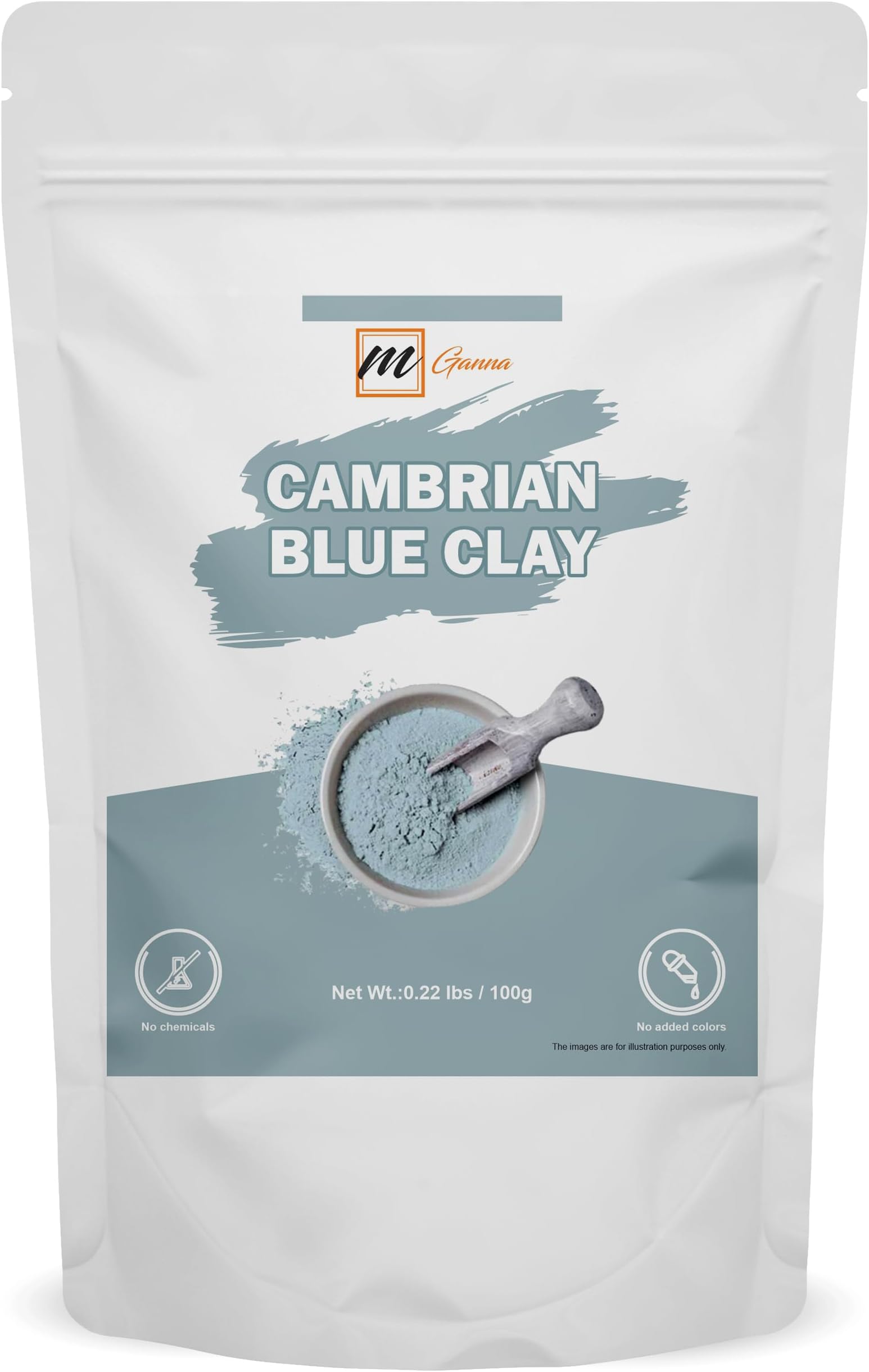 mGanna 100% Natural Cambrian/Serbian Blue Clay for Facial Masks, Creams, Body...