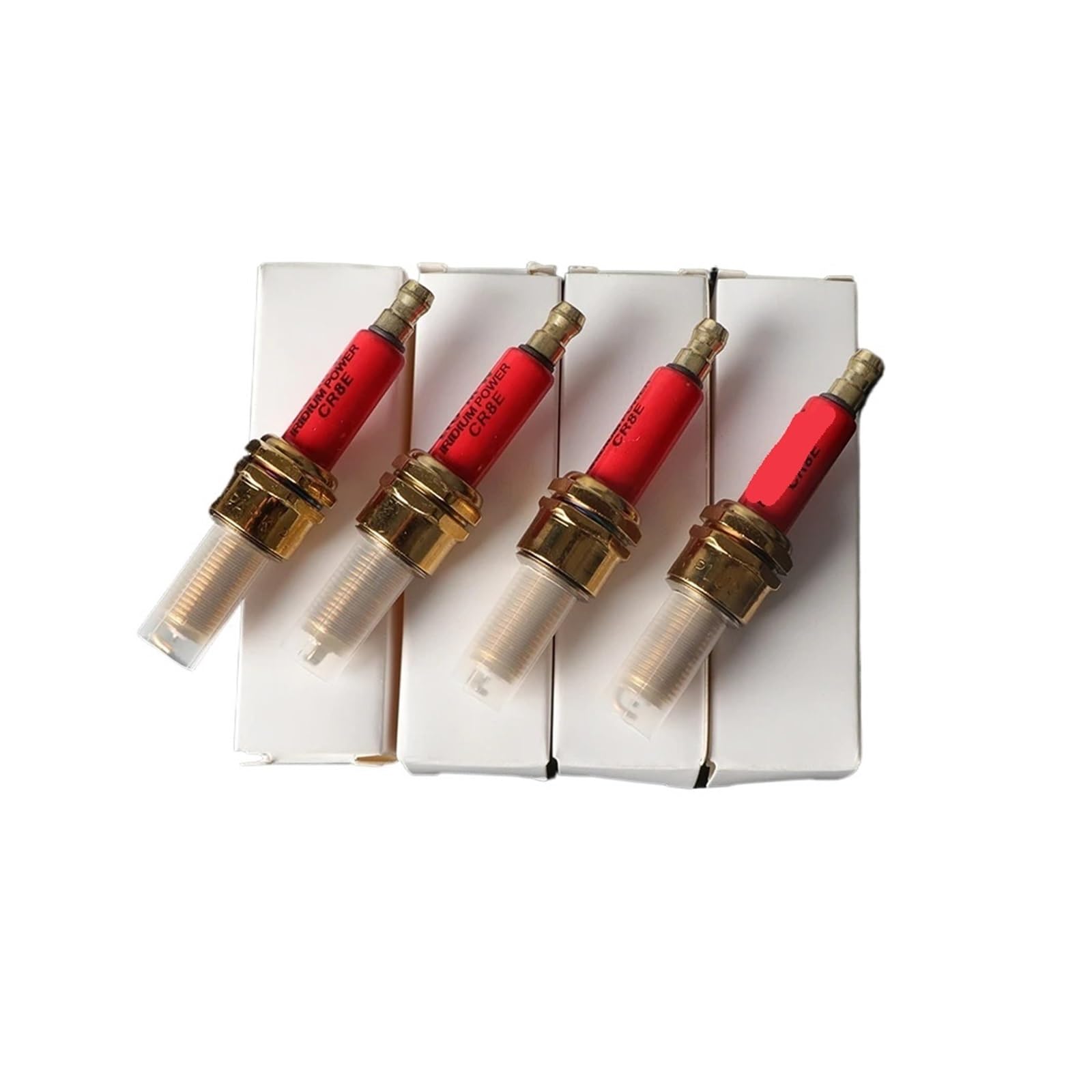 Candele di accensione CR8E con filettatura estesa, 4 pezzi/lotto, candele di accensione in ceramica