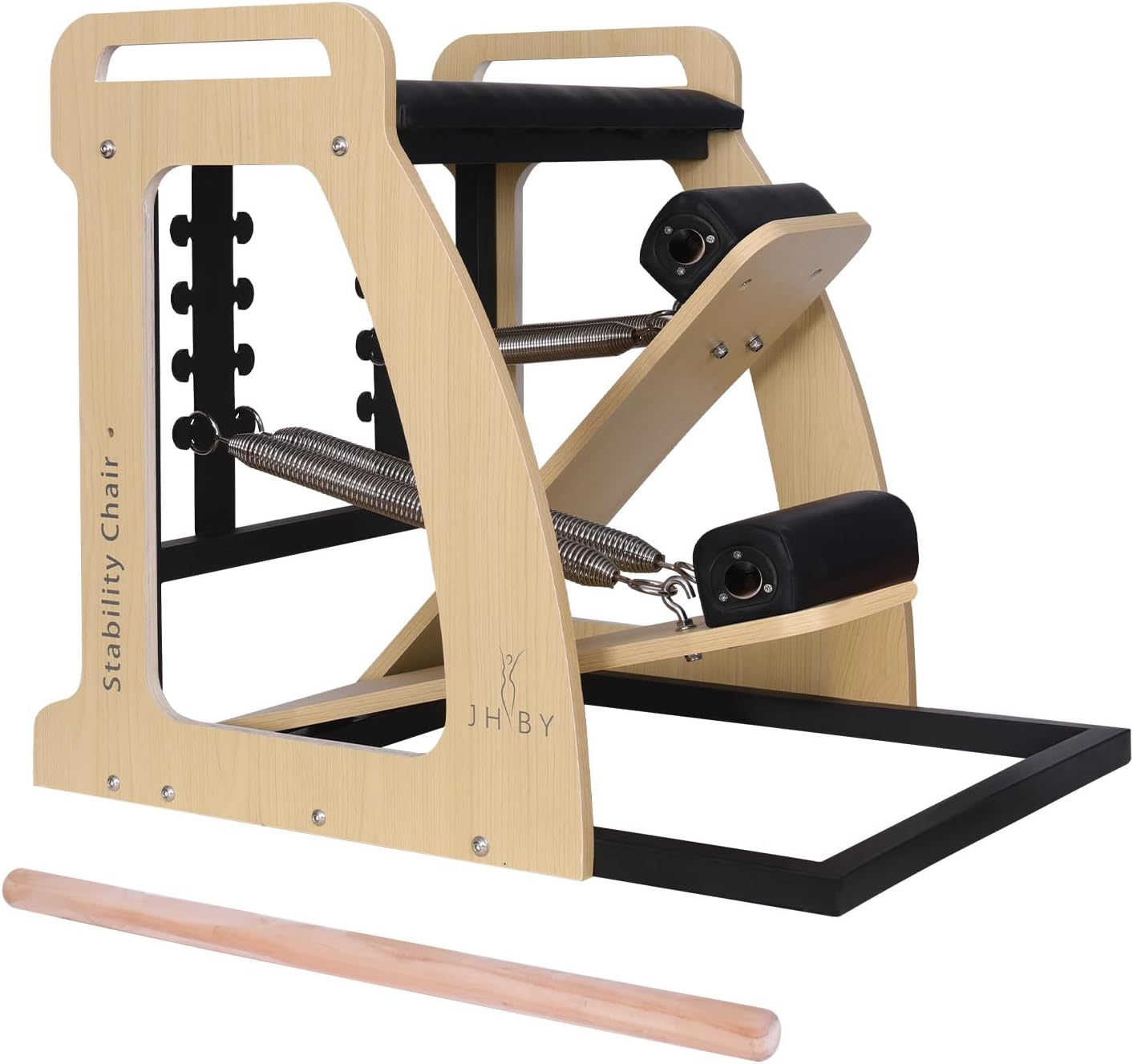 Pilates Chair, Pilates Chair for Home Workouts, Sturdy Metal Frame, Pilates Stability Chair, Yoga Fitness Trainer, Pilates Reformer Machine (Black)