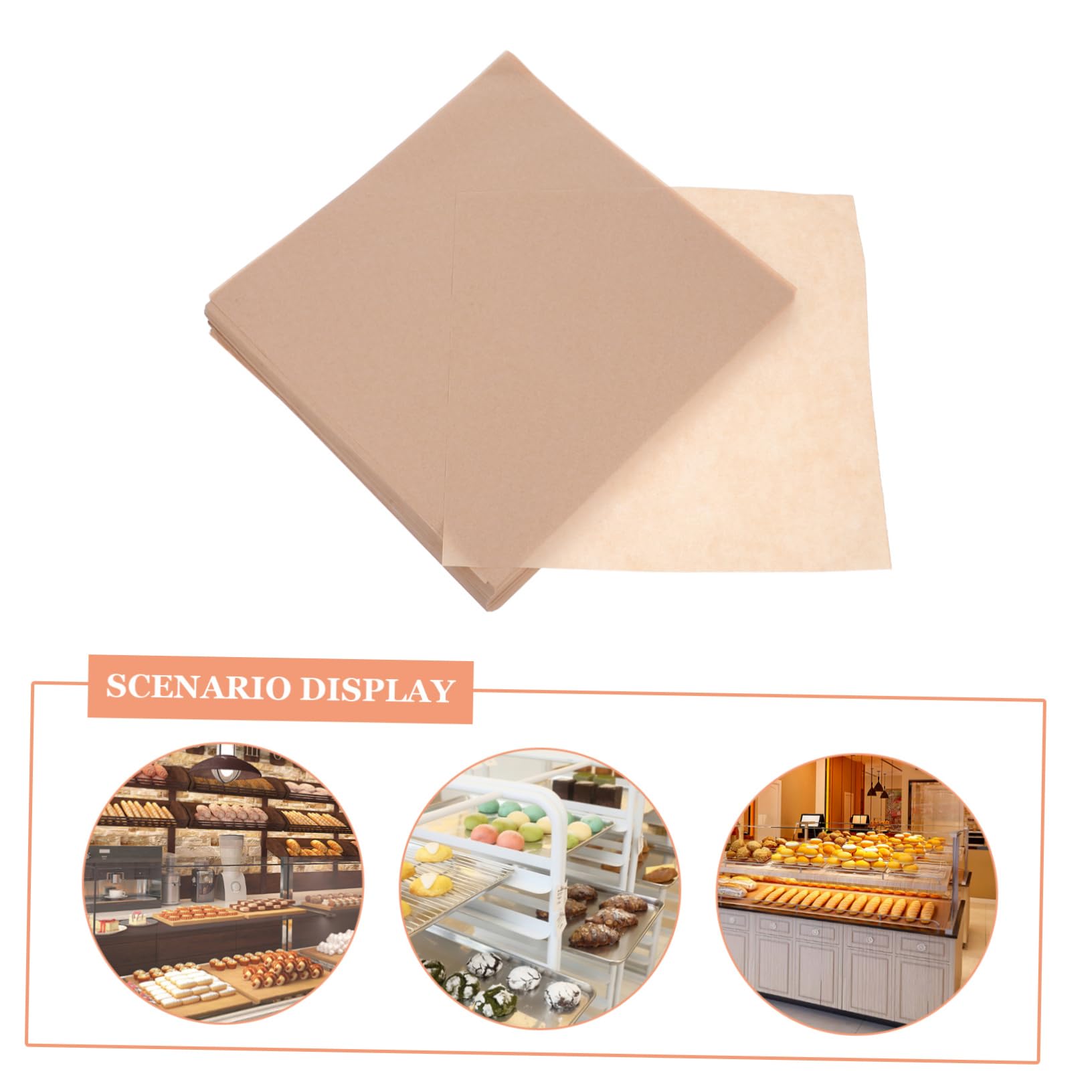 Sosoport 500pezzi Pirottini di Carta Oleata Quadrata per Forno Carta da Forno Antiaderente Antigrasso per Alimenti Rivestimenti per Teglie e Cestini per Pane per Cottura e Servizio