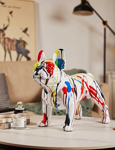 Miniatura 2 de NENBOLEC Estatua de dibujos animados de Bulldog Decor Escultura Animal Figurine Polyresin Regalos 17 pulgadas