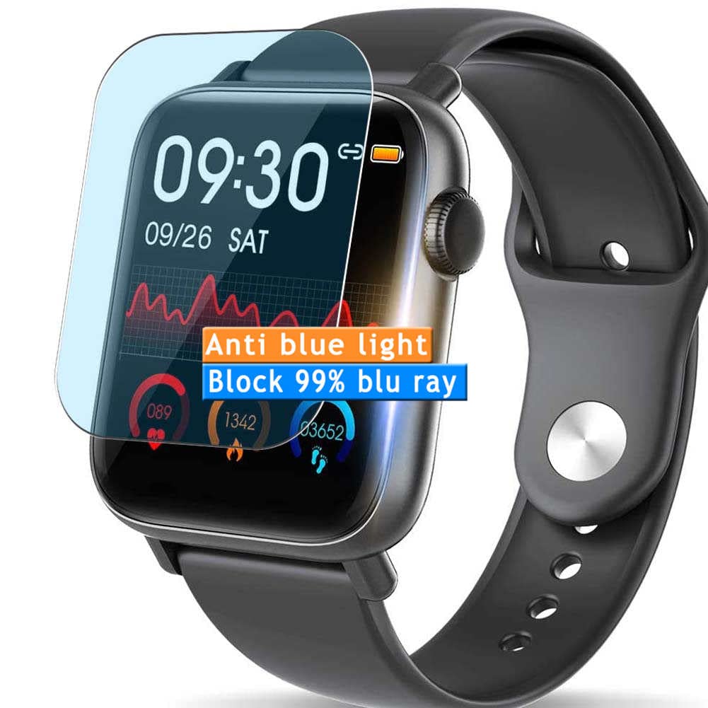 Vaxson 3-Pack Anti Blue Light Screen Protector, compatible with Belando Dukkore H2 1.54" Smart watch smartwatch TPU Film Protectors Sticker [ Not Tempered Glass ]