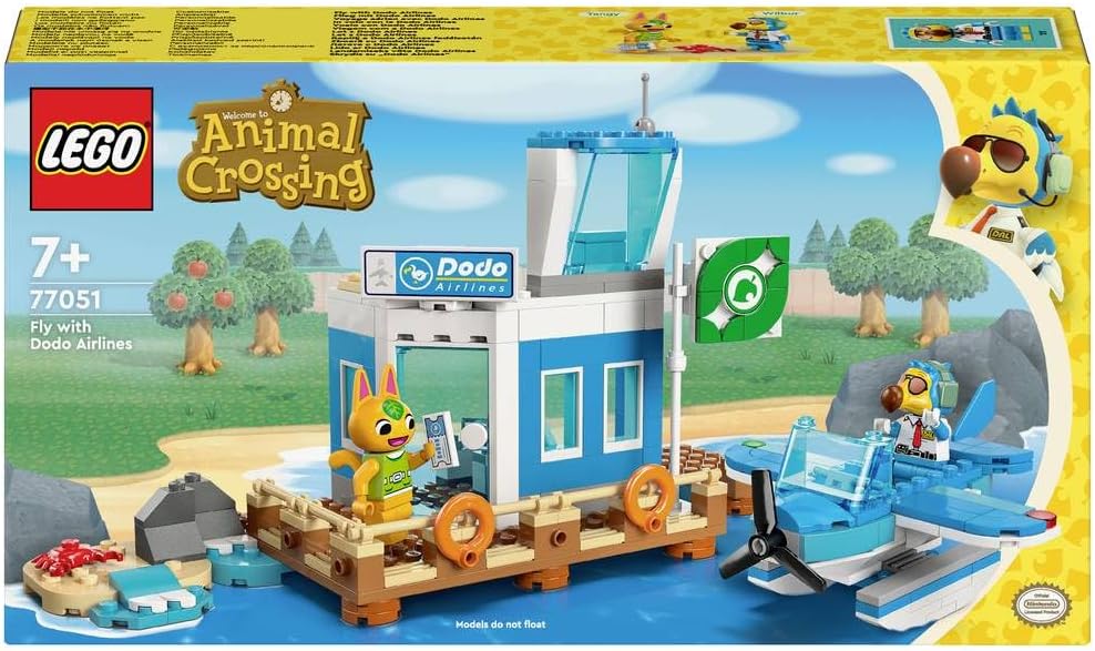 LEGO Animal Crossing Air Travel with Dodo Airlines – Seaplane and Pilot Minifigure Inspired by the Video Game Series Developed by Nintendo – Gift for Children Aged 7 and Above 77051