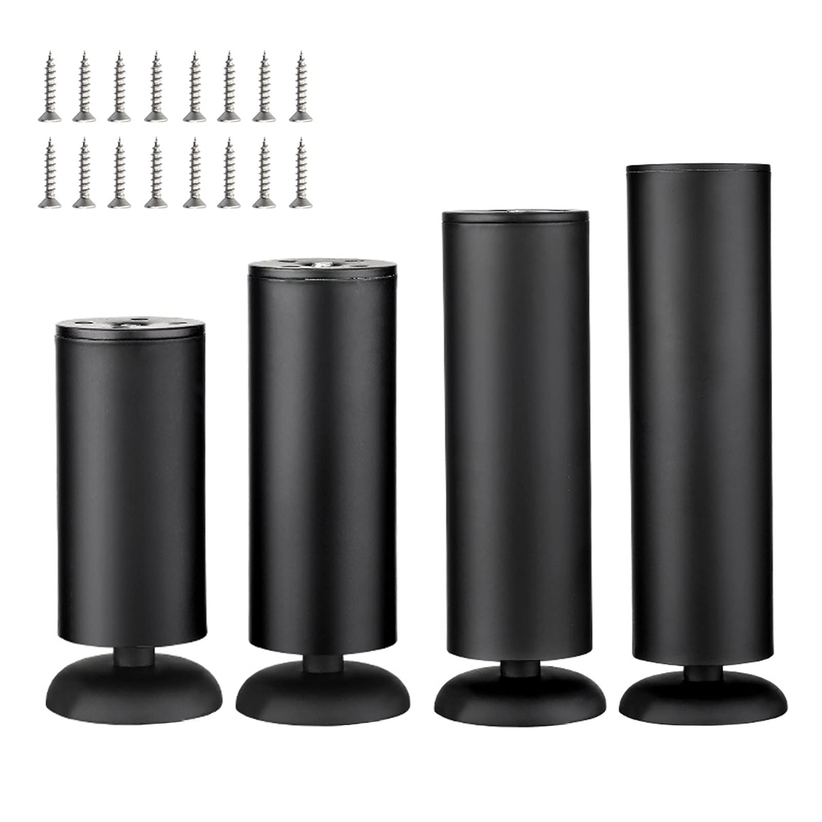 HJXGQJM Pies De Muebles De Acero Inoxidable,Patas De Sofá, Pies De Armario De Mesa De Centro, Altura Regulable Pies Ajustables,Pies De Mueble Redondos,4 Piezas Pies de Muebles(30cm)