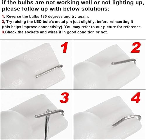 Miniatura 4 de Bombilla LED T5 T10 con base de cuña de 2 W, 3000 K, blanco cálido para 12 V, 24 voltios, luz de camino de paisaje, 921 922 912 194 168 T10 cuña RV