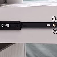 Vista 5 de Mesita de Noche MDF pequeña mesita de noche nórdica de lujo delgada con 2 cajones y asas de metal, corredores para dormitorio, sofá, mesa auxiliar