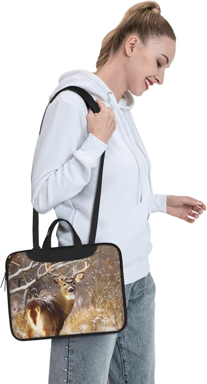 Free Whitetail Deer Printed Laptop Tote Bag, Laptop Tote Bag, Travel Bag, Business Computer Bag, Work Bag for Men and Women, black, 15.6 inch