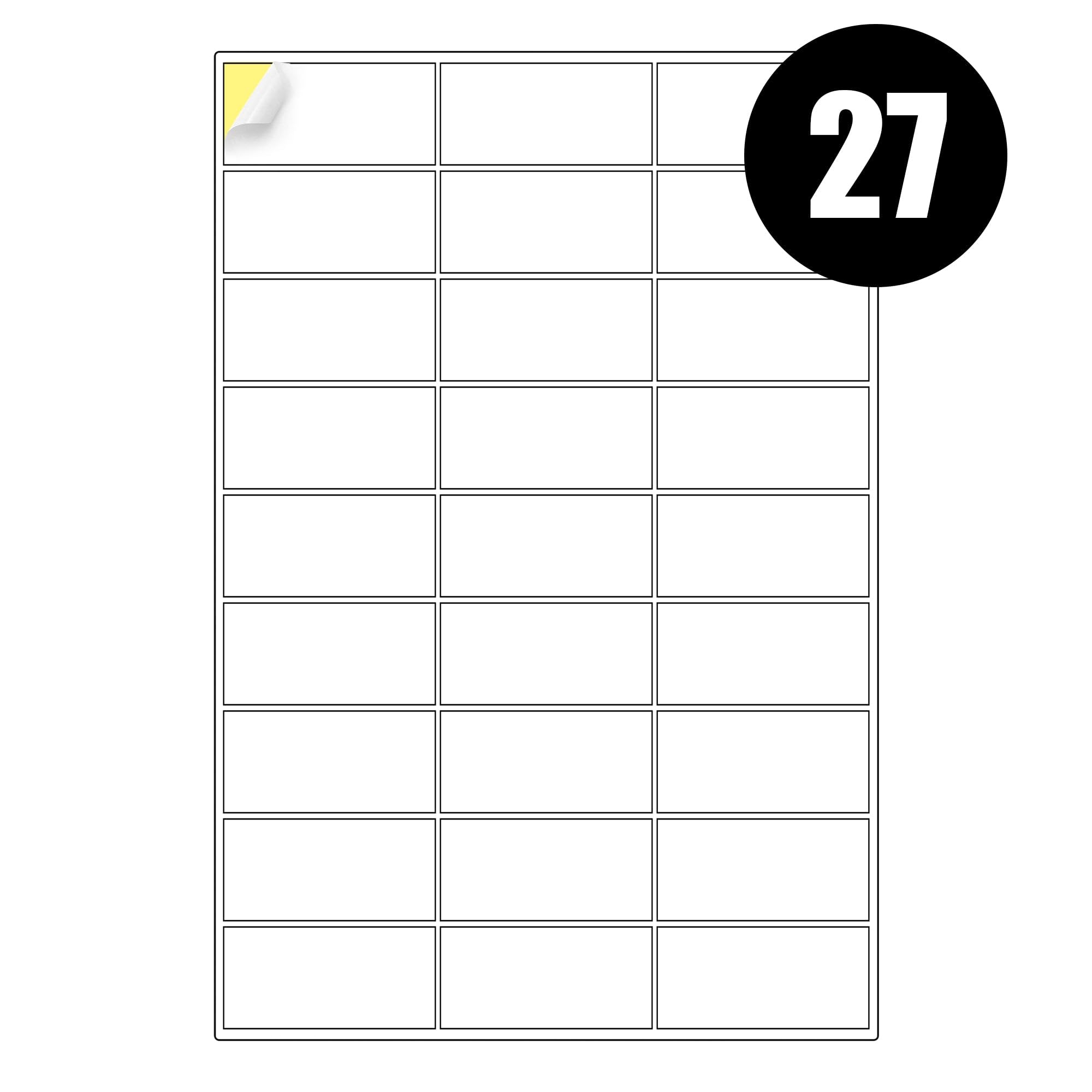 A4 Address Labels 27 Per Sheet, iSOUL A4 Sticker Paper Label (63.5 x 29.6mm), Printable Sheet for Shipping Address Sticker A4 Stickers, Self Adhesive Label for Inkjet & Laser Printer 100 Pack