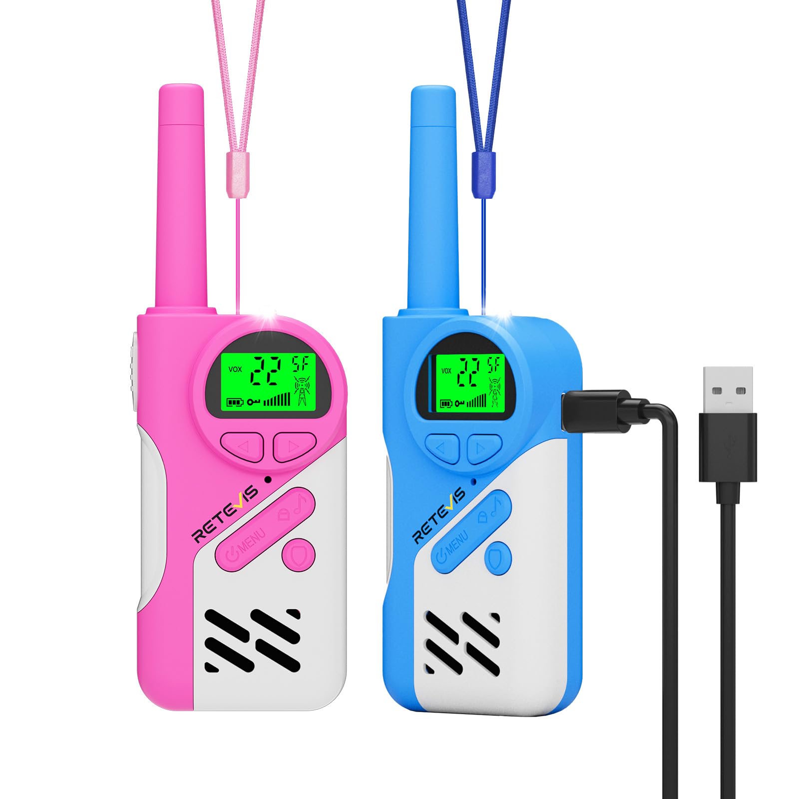 EZTalk - 70 walkie talkies para niños, modo seguro, radio de 2 vías recargable, juguetes para niños y niñas de 6 a 12 años, regalos de cumpleaños, familia al aire libre, senderismo, campamento