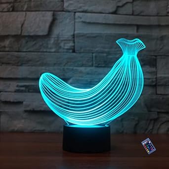 Optical Illusion 3D Banana Night Light 16 Colors Changing USB Power Remote Control Touch Switch Decor Lamp LED Table Desk Lamp