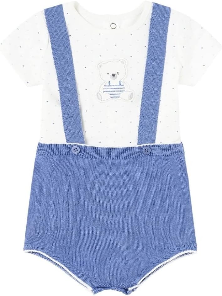Mayoral Bloomer w/Suspenders Set for Baby-Boys Blue