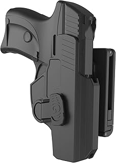 Belt Holster Custom Fit for Ruger LC9 LC9s LC380 EC9 EC9S, 60Â° Adjustable Polymer Tactical Outside Waistband OWB Holster with Index Finger Trigger Release, Open Carry Holsters, Right-Handed, Black