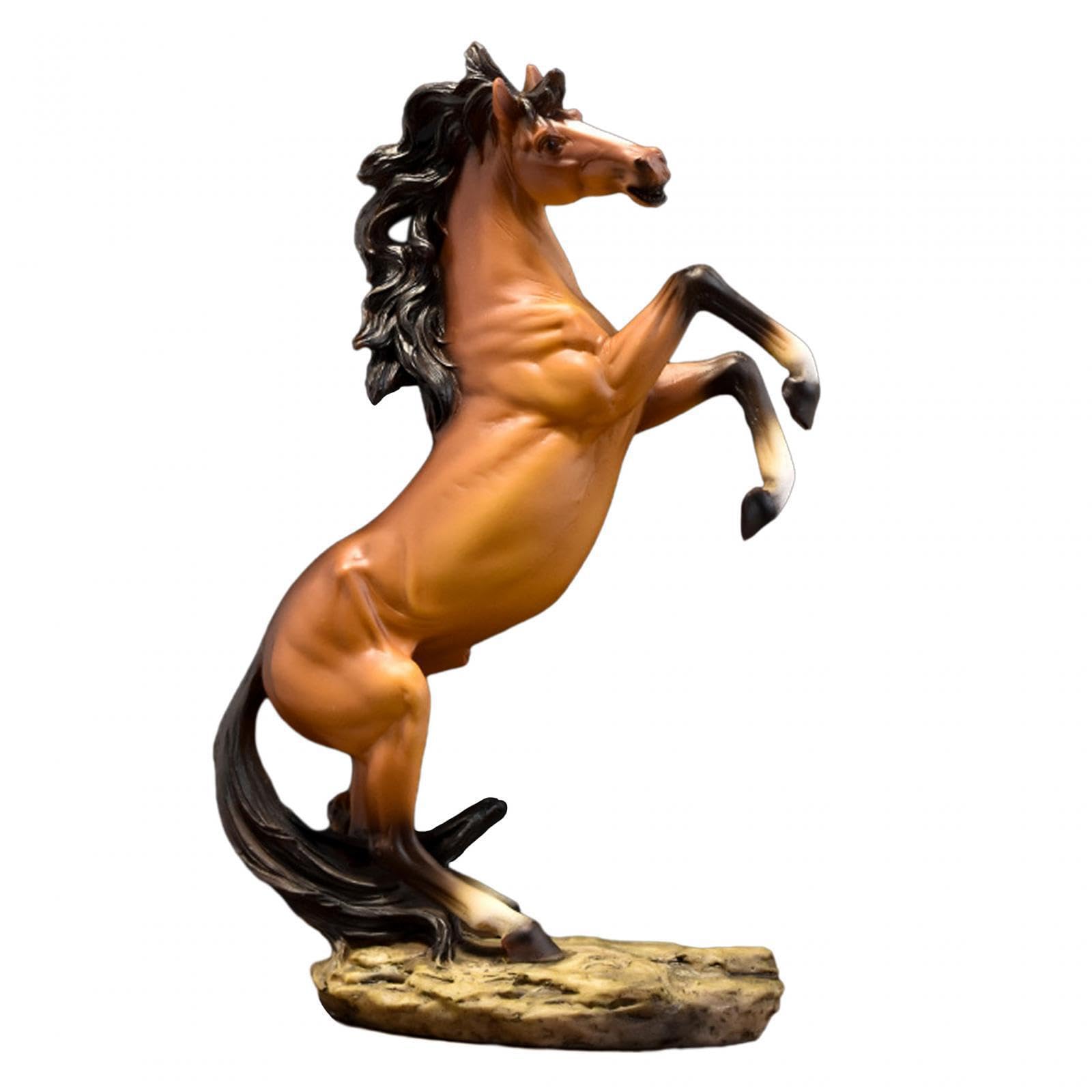 Yixannx Precious Horse Statue Unique Standing Horse Figurine Handmade Resin Masterpiece Gift For Collectors Collectible Figurine Feng Shui Ornament Handcraft, Style D