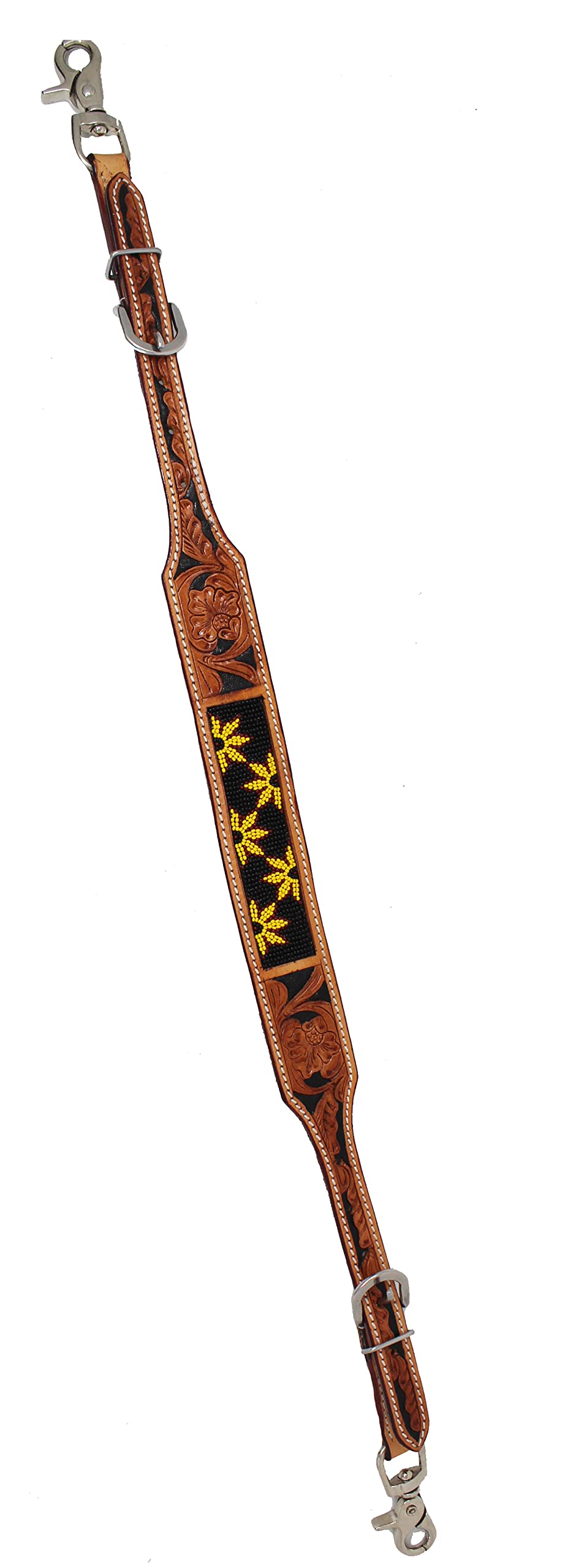CHALLENGER Western Tack Floral Tooled Leather Wither Breast Collar Strap 10511
