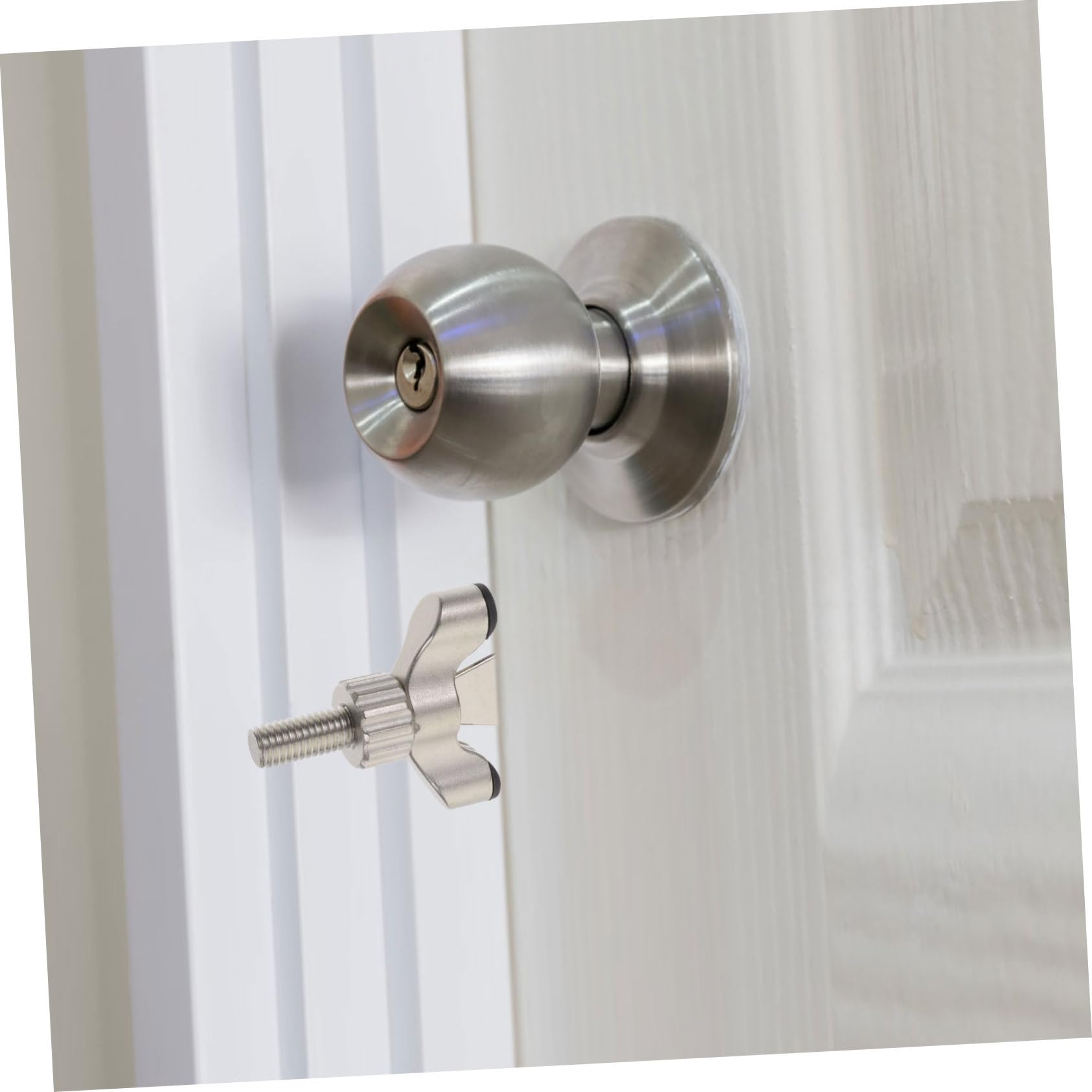 Toddmomy Cerradura Portátil de Zinc Segura y Duradera para Puertas Bloqueo Interior Antiapertura Fácil Instalación para Viaje y Hogar