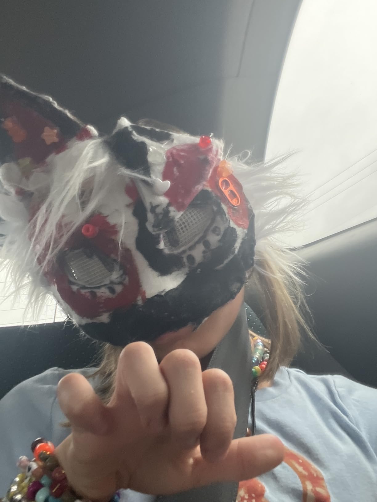 Seenelling Therian Mask Kit – DIY Katzengesicht-Maske Mit Filz, Kunstpelz & Mesh, 10 Stück