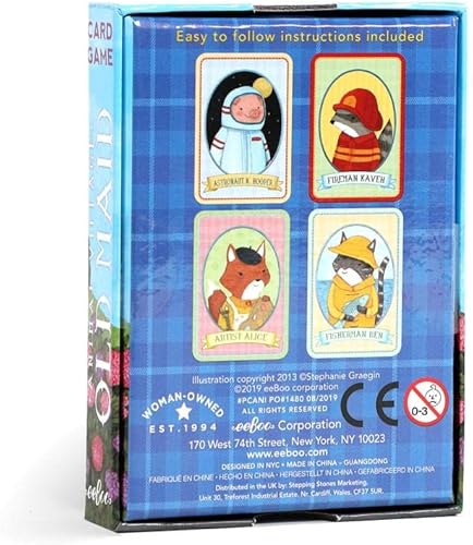 Miniatura 7 de eeBoo: Animal Old Maid, juego de cartas para niños, las tarjetas son duraderas, fáciles de entender (idioma español no garantizado) incluidas, para