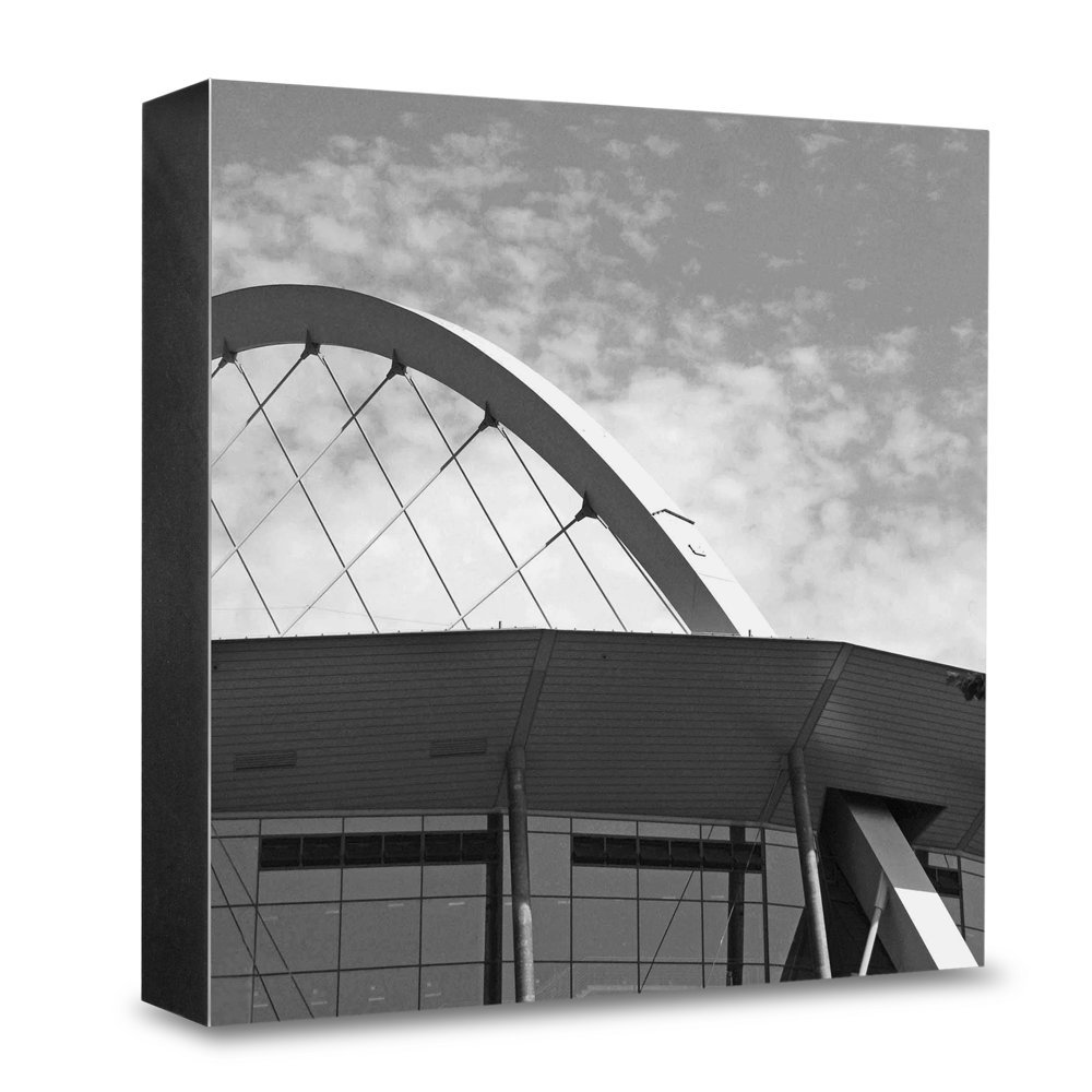 COGNOSCO - Photo wooden block small - 11 x 11 cm - wall picture with architectural photography Cologne - Cologne arena