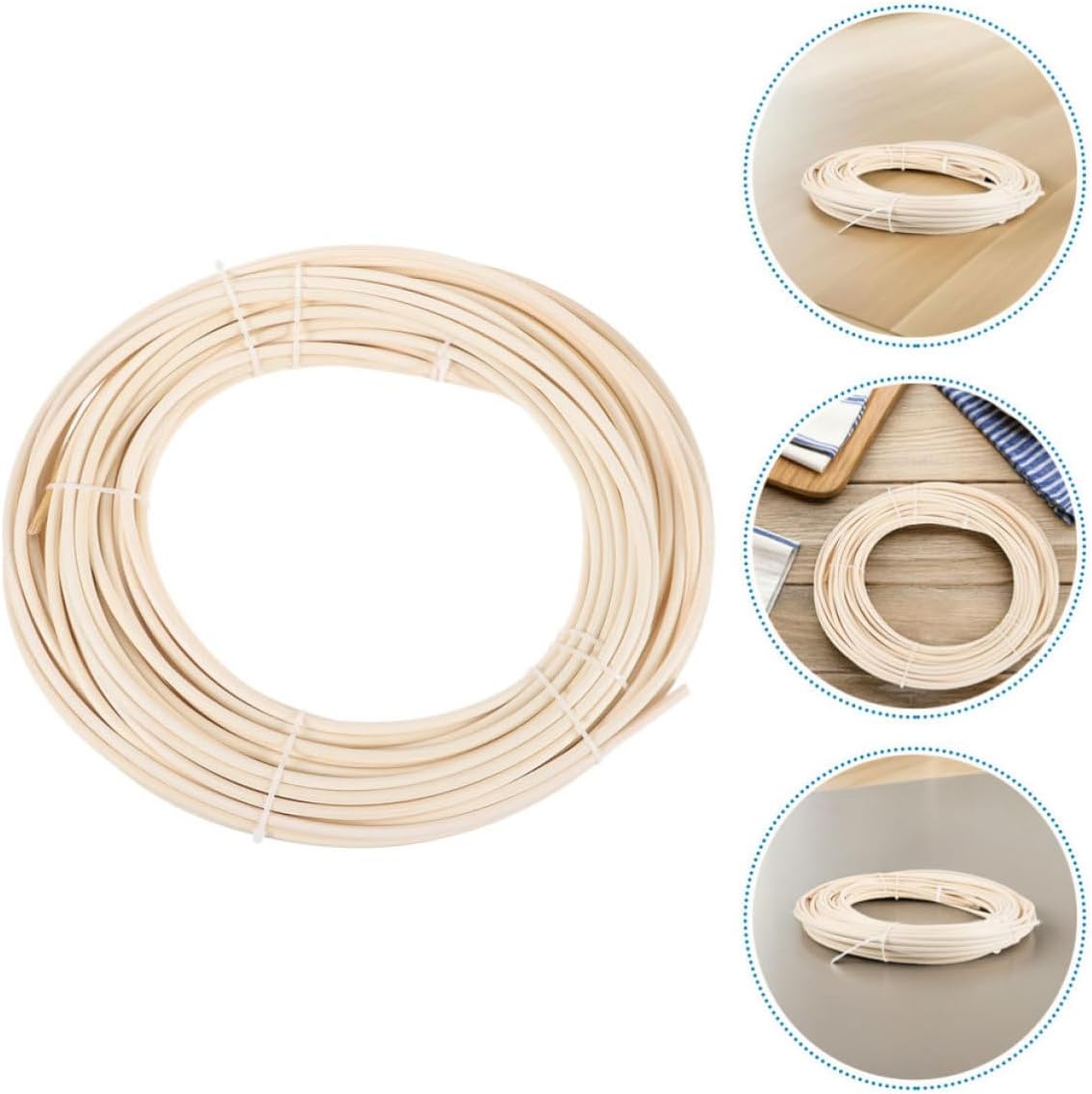 3 Rolls Natural Rattan Weaving Material for Chairs and Baskets