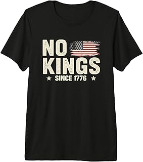No Kings Since 1776 American Flag Liberty Design Premium Tri-Blend T-Shirt