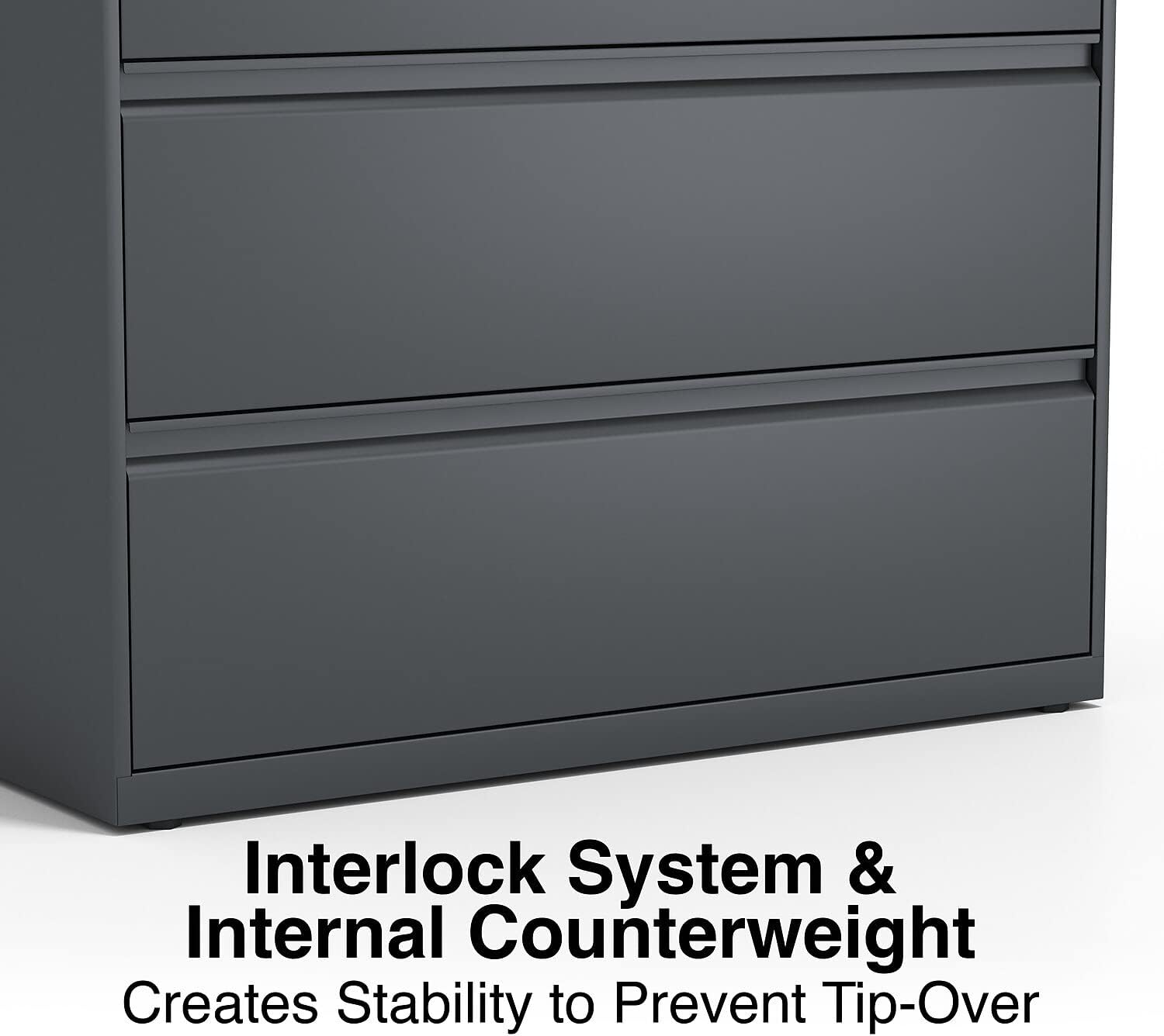 Lorell 4-Drawer Lateral File, Charcoal, 42 by 18-5/8 by 52-1/2-Inch : Office Products