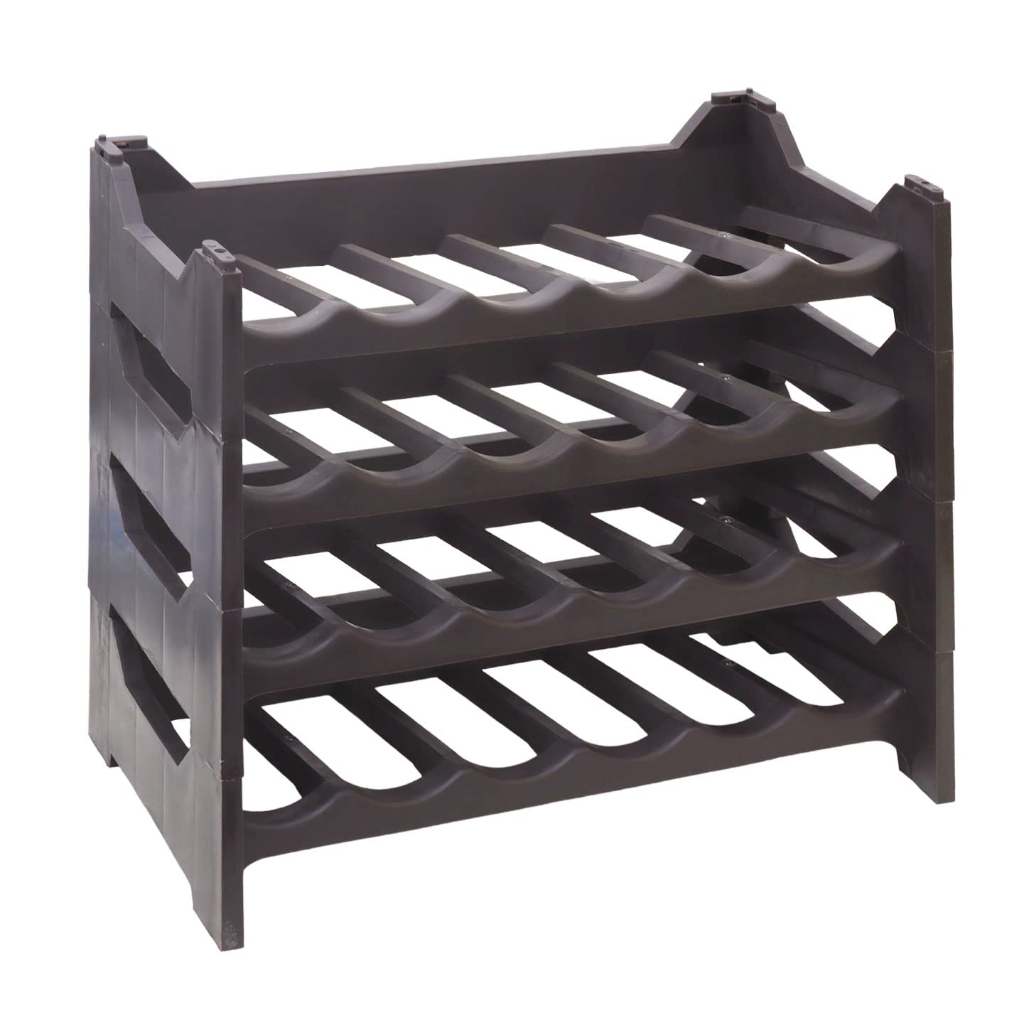 MAURY'S Cantinetta Vino Portabottiglie in Plastica ed Eleganti Portavini per Organizzare e Valorizzare la Tua Collezione. Soluzioni Pratiche e Decorative.(36 Bottiglie, Brown) - 5