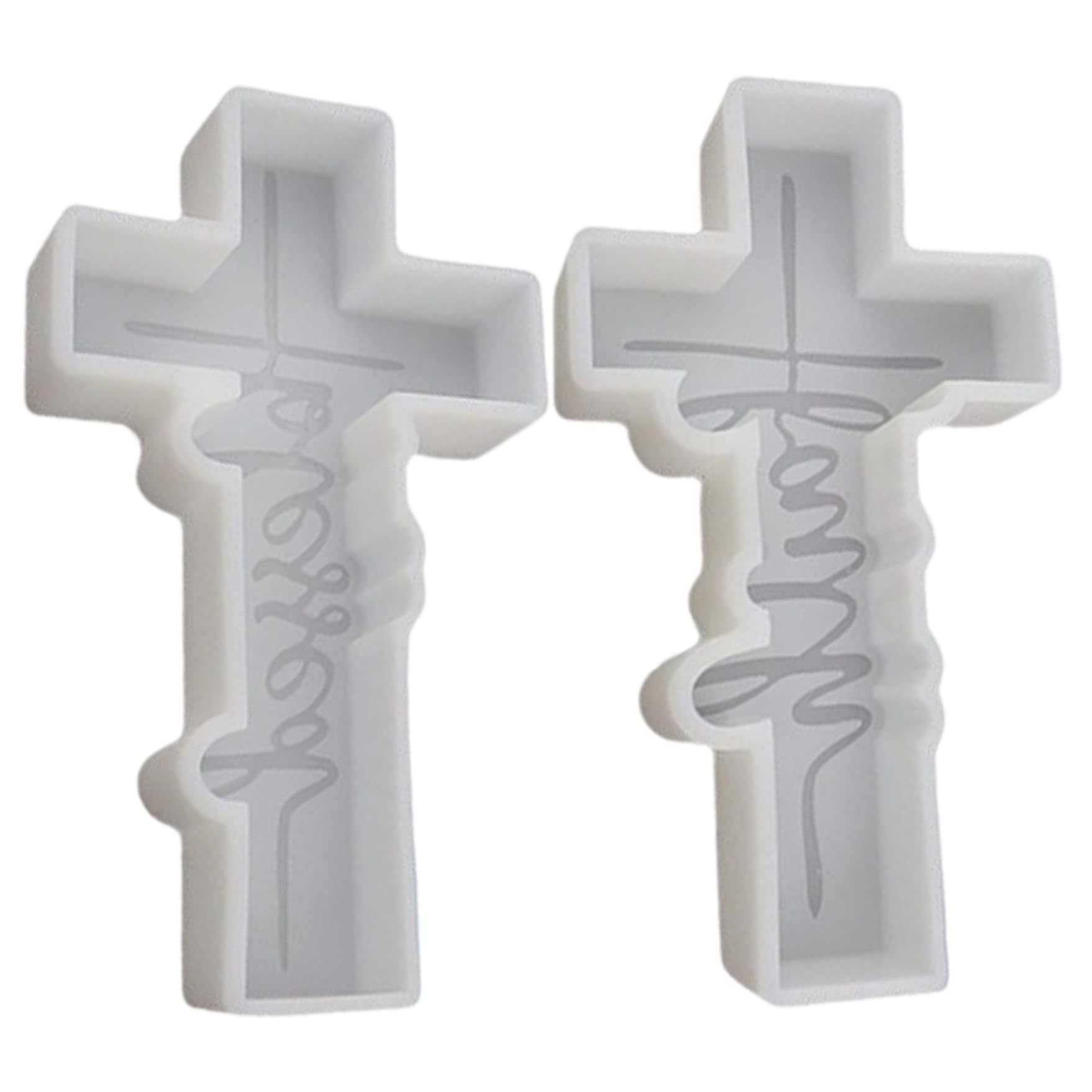 Bonalake 2PCS Silicone Molds, Blessed and Faith Cross Mold, Non Stick Cross Silicone Mold, Reusable Candle Molds for Making Aroma Beads, Soap, Candles, DIY Crafts for Resin