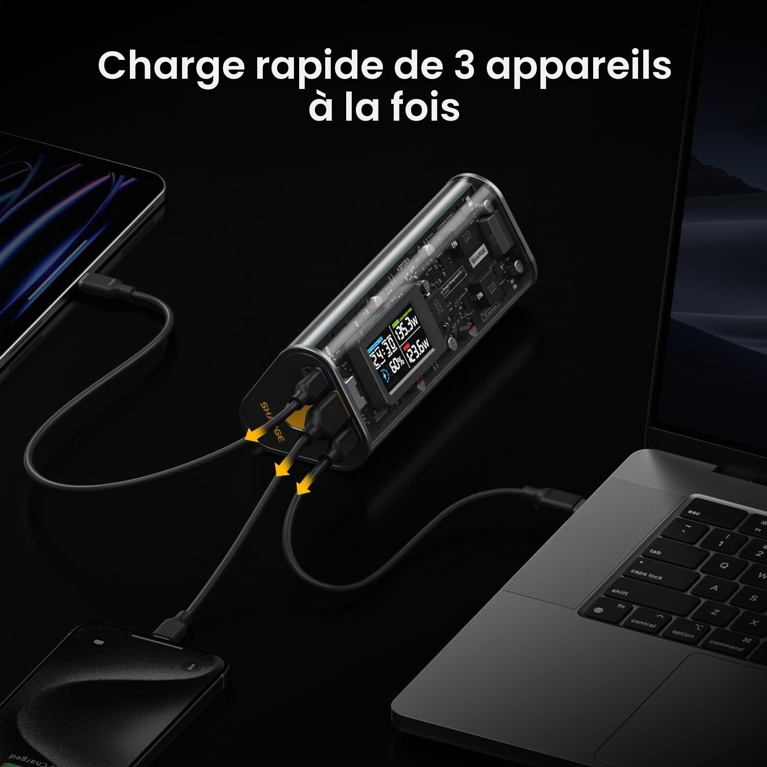 SHARGEEK 170 Batterie Externe 24000mAh 170W Total pour Ordinateur Portable