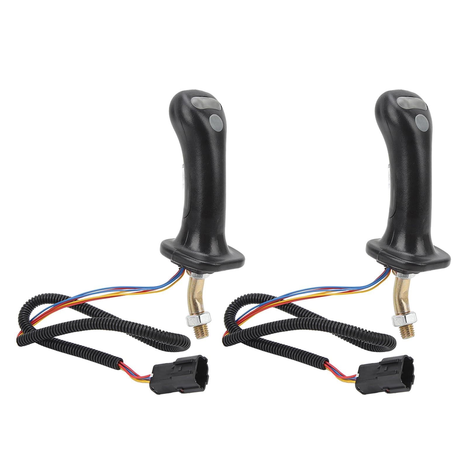 3-Tasten-Bagger-Joystick-Griffe, 2 Stück, Schwarz, 6-polig, ABS-Aluminiumlegierung, Verschleißfest, Bagger-Joystick-Hebel für DH DX150 215 225 300 370 9C