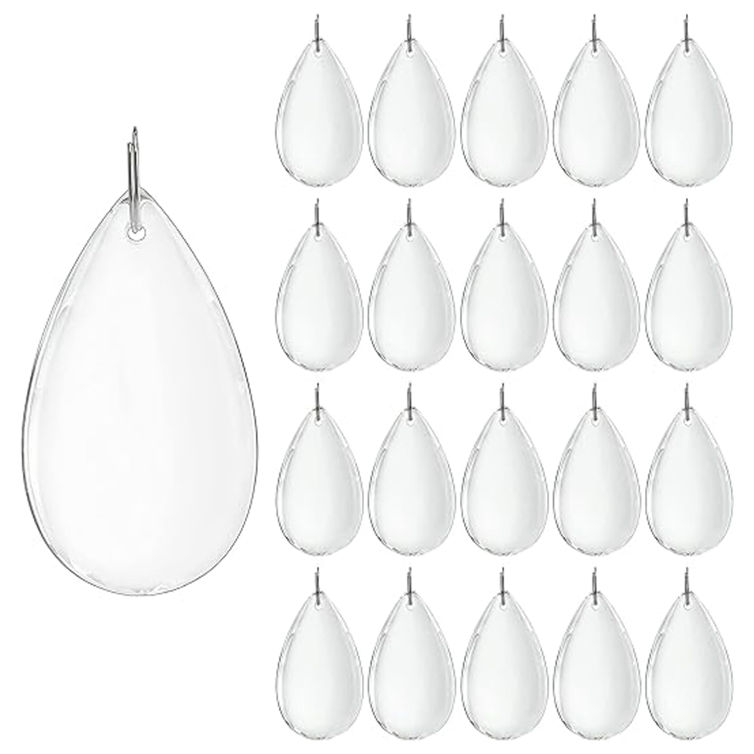 H&D Teardrop Chandelier Crystal Pendants Prisms Parts Beads Clear Pack of 20-image-26