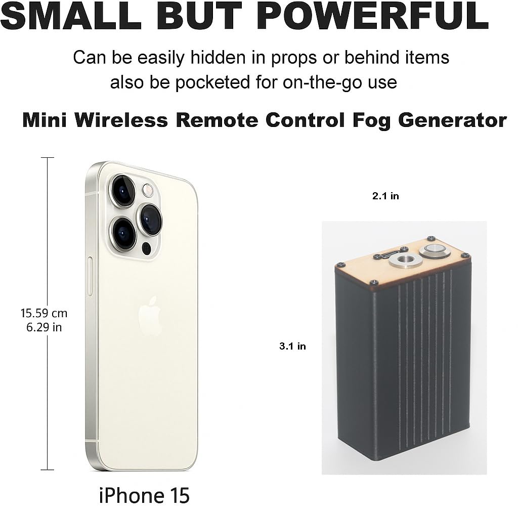 Macchina per nebbia portatile a batteria, manuale, con liquido per nebbia per mini feste, fotografia e ripresa video. Vapore istantaneo in 0 secondi, controllo remoto, nessun riscaldamento necessario