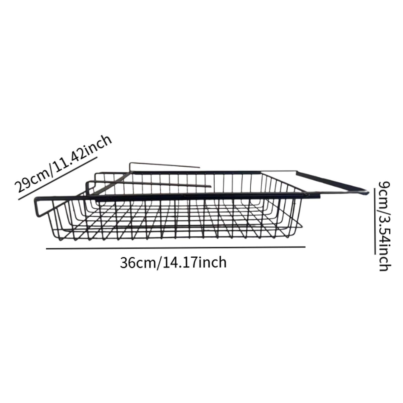 KiBcsLic Hanging Pullout Drawer Basket Sliding Under Shelf Closet Holder Drawer for Cupboard, Black Large