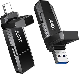 JOIOT 128GB USB C Flash Drive Dual USB-A & Type-C 450MB/s USB 3.2 SSD Thumb Drive for iPhone 15/16, Laptops, Tablets