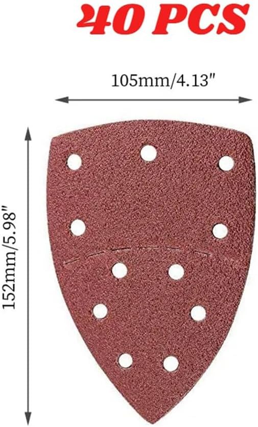 10-40 PCS 11Holes Mouse 40-2000 Grits Paper Detail Sanding Sander Sander PSM Triangular Sandpaper Detail Multi(20 PCS,40)