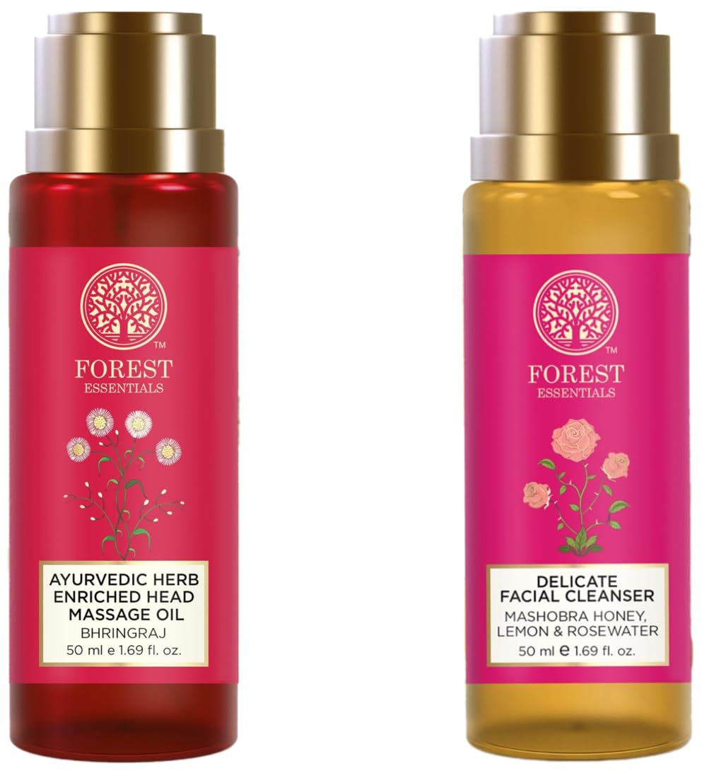 Forest Essentials Travel Size Ayurvedic Herb Enriched Head Massage Oil Bhringraj|For Dandruff&Hair,Forest Essentials Mashobra Honey Facial Cleanser with Hyaluronic Acid & Niacinamide | Hydrating Fac-image-17