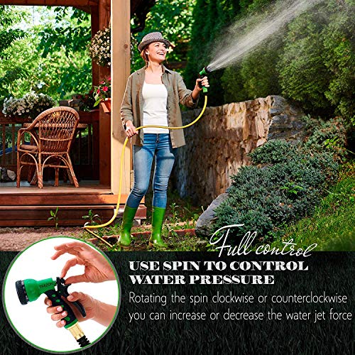 Garden Hose Nozzle Heavy Duty, High Pressure. Water Hose Nozzle Sprayer, Gun, Head. Spray Nozzle for Garden Hose, 9 Adjustable Watering Patterns, Best Nozzles for Garden, Lawn, Car Wash