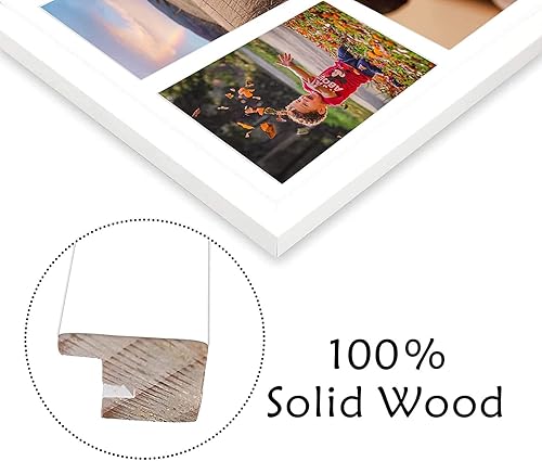 Vista 51 de Golden State Art, Juego de 2 portarretratos de madera blanca de 12 x 17 pulgadas, paspartú blanco para fotos de 8 x 10 y 5 x 7 pulgadas, vidrio