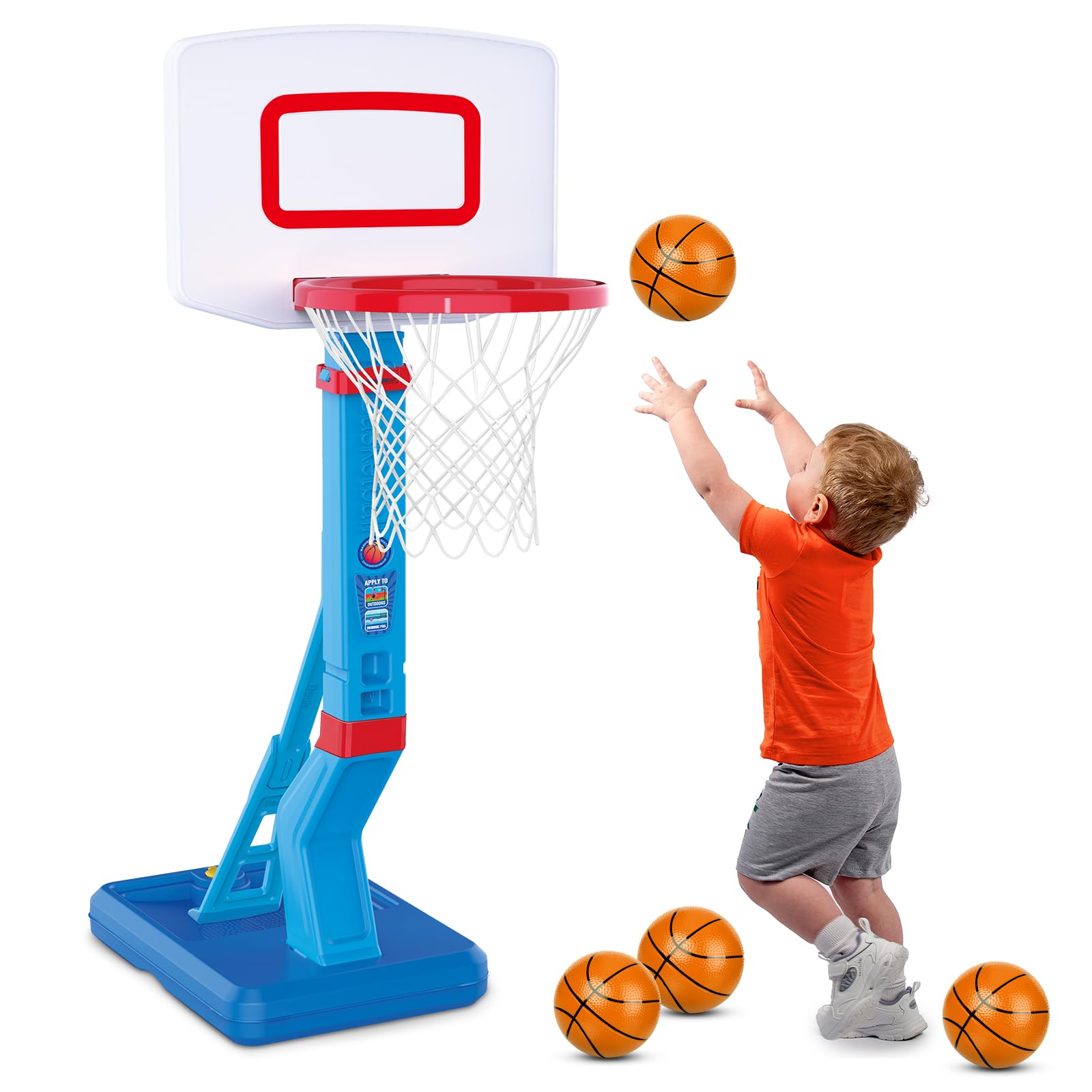 Canestro Basket Bambini, Altezza Regolabile 70-138CM | Per Bambini dai 3 agli 8 Anni, Facile da Montare, Mini Canestro da Basket per Canestri da Basket Bambino Indoor E Outdoor