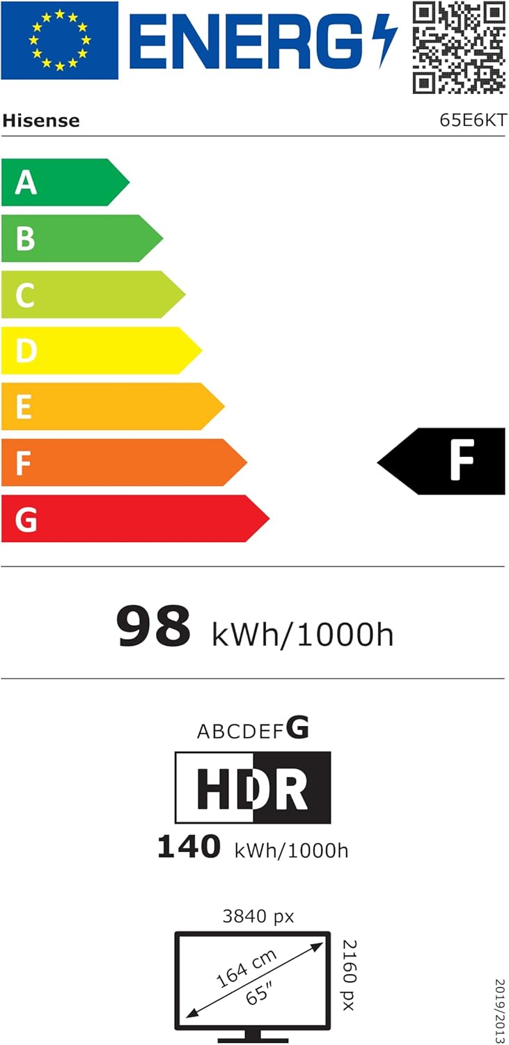 Hisense 65E6KT Energy Efficiency Label