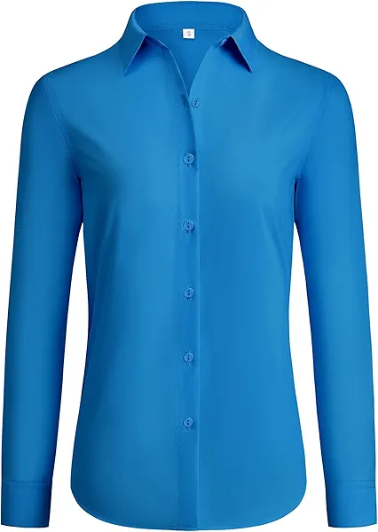 siliteelon Button Down Shirts for Women Wrinkle Free Dress Shirts Long Sleeve Shirts Formal Work Office Blouses Tops