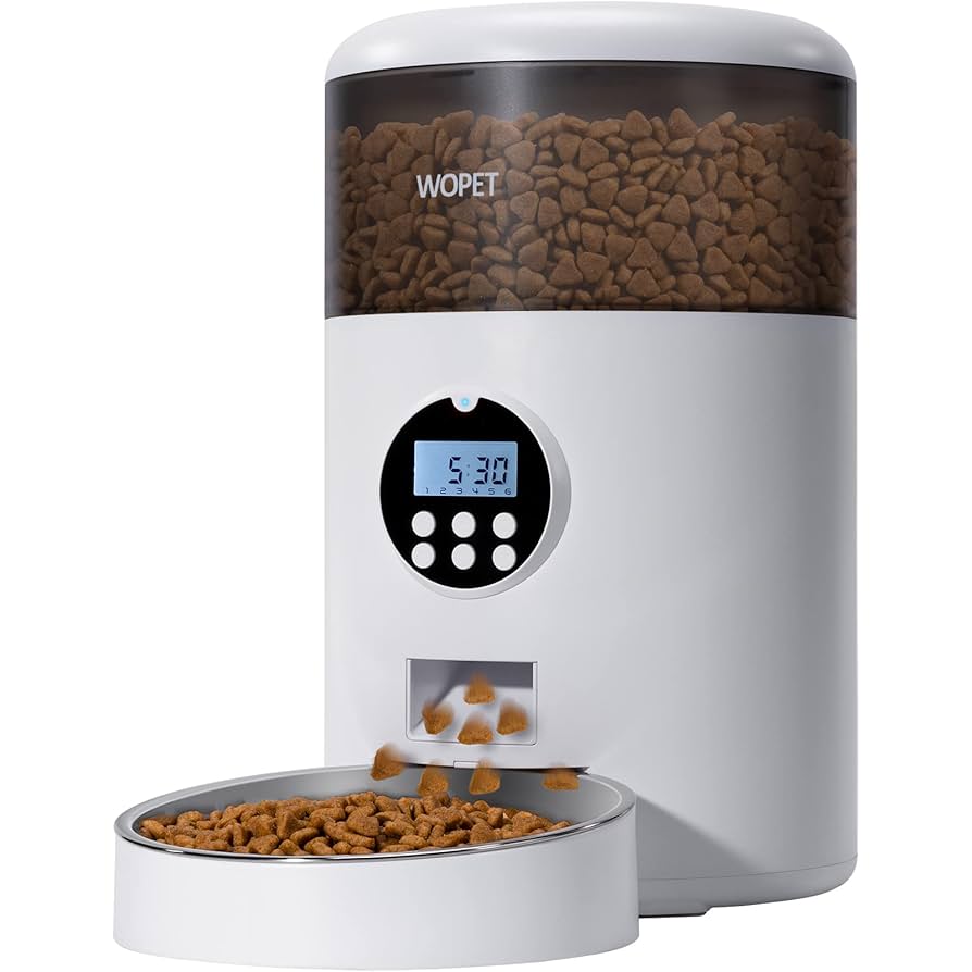 Amazon | WOPET 自動給餌器 透明タンク 食物の残量確認可 小型