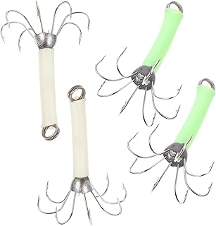NOLITOY 16 Pçs Gancho De Lula Isca De Pesca Enfrentar Ganchos De Pesca Fluorescentes Isca De Pesca Luminosa Isca De Pesca Iscas De Truta Iscas De Pesca Aço Inoxidável Ao Ar Livre Secador