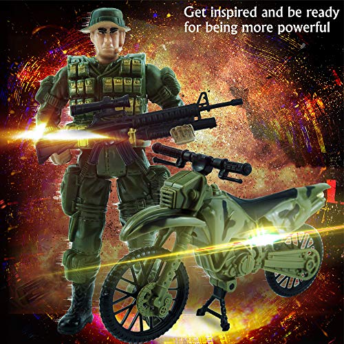 CORPER TOYS Army Men Military Soldier Army Playset Action Figure Models Kit with Accessories Gifts for Kids Boys Girls Children - Thumbnail 3
