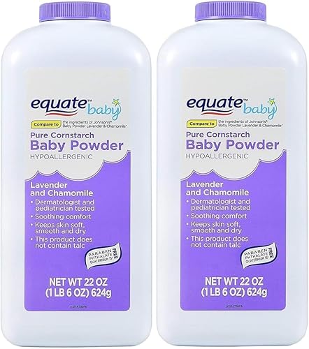 Pure Cornstarch Baby Powder with Lavender and Chamomile (2 Pack)