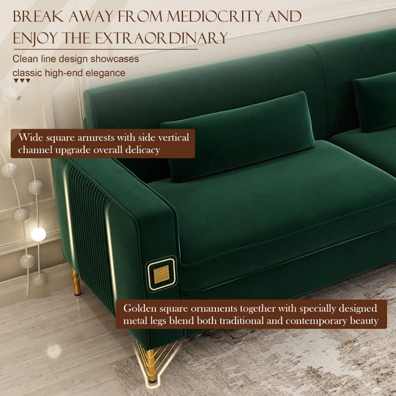 Miniatura 5 de Sofá biplaza de 85 pulgadas, decoración moderna de mediados de siglo, sofás con brazo para sala de estar, muebles de asientos de amor copetudos de