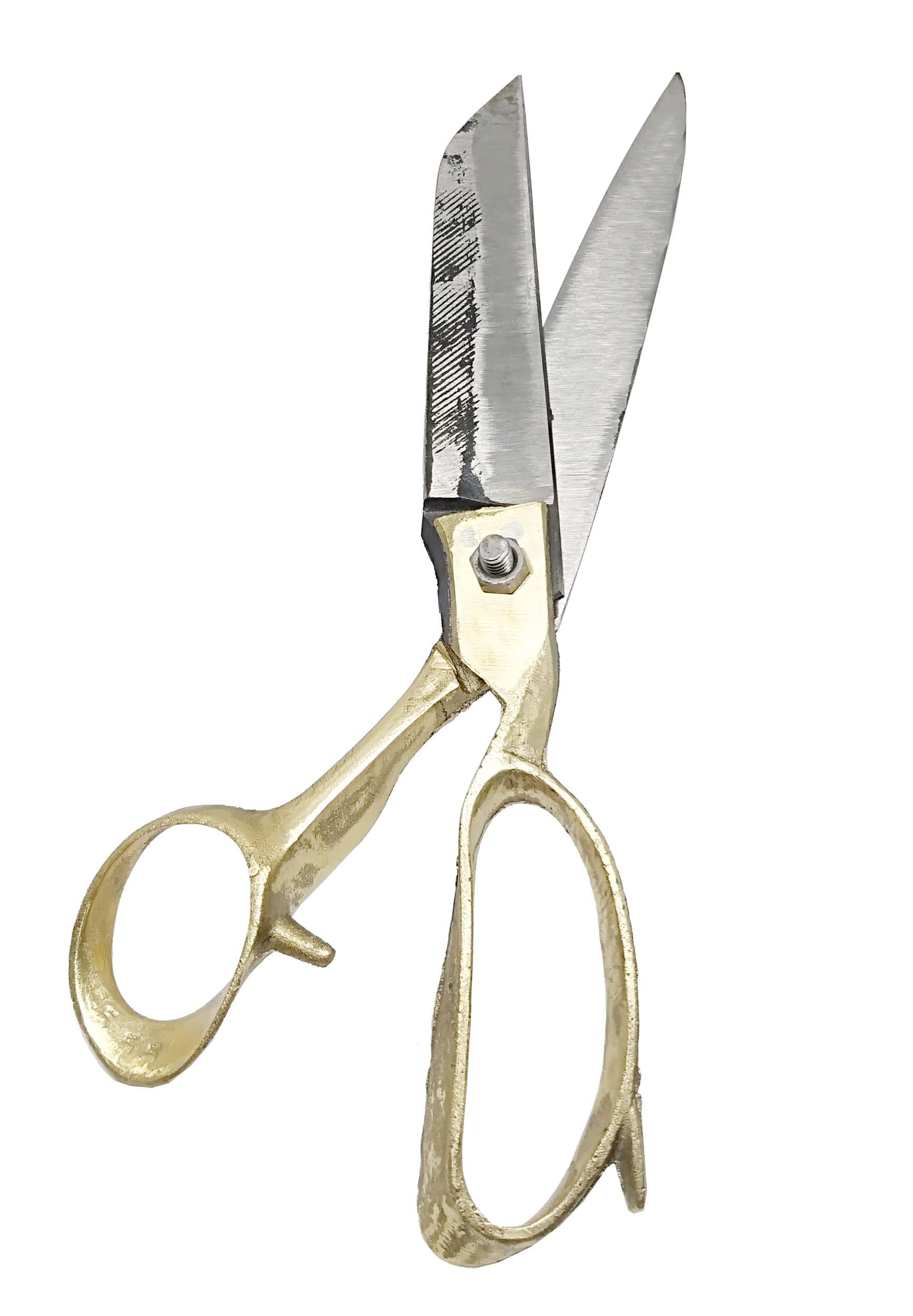 10-Inch Professional Tailoring Scissors – Heavy-Duty Fabric & Multi-Purpose Shears with Golden Brass Handle, Stainless Steel Blades, Ideal for Cloth Cutting & Alterations
